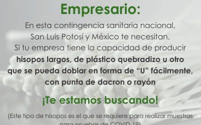 CONVOCA COPOCYT A EMPRESAS A PRODUCIR HISOPOS PARA PRUEBA COVID-19.