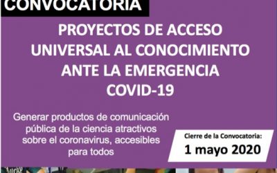 INVITA COPOCYT A CONVOCATORIA DE PROYECTOS DE ACCESO UNIVERSAL AL CONOCIMIENTO ANTE LA EMERGENCIA COVID-19.