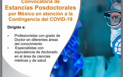 CONTINÚA ABIERTA LA CONVOCATORIA PARA PARTICIPAR EN ESTANCIAS POSDOCTORALES PARA ATENDER COVID19: COPOCYT.