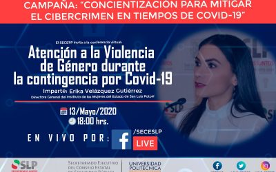 SECESP E IMES INVITAN A CONFERENCIA VIRTUAL SOBRE ATENCIÓN A LA VIOLENCIA DE GÉNERO DURANTE CONTINGENCIA POR COVID-19.