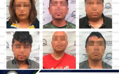 AUTORIDADES CAPTURAN A 5 HOMBRES Y UNA MUJER POR PROBABLE ATAQUE PELIGROSO EN SLP.