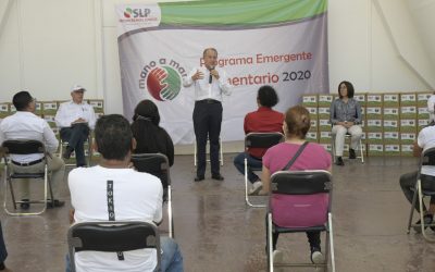 ENTREGAN JUAN MANUEL CARRERAS Y LORENA VALLE PAQUETES DEL PROGRAMA EMERGENTE ALIMENTARIO 2020 “MANO A MANO”