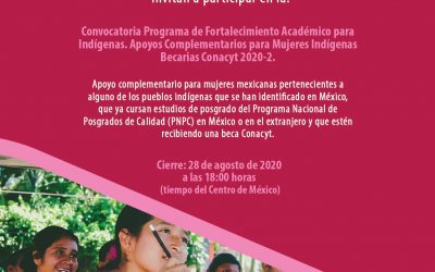 COPOCYT INVITA A PARTICIPAR EN LA CONVOCATORIA DE APOYO PARA MUJERES INDÍGENAS ESTUDIANTES DE POSGRADO