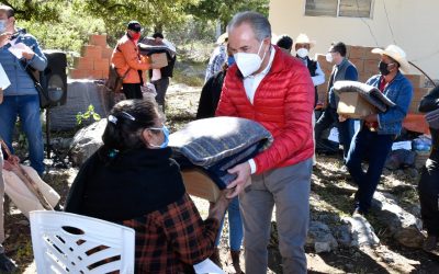 ENTREGAN JUAN MANUEL CARRERAS Y LVR APOYOS POR ÉPOCA INVERNAL EN ZONAS SERRANAS.