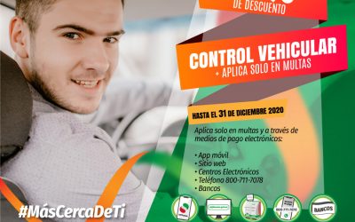 ULTIMOS DIAS, 50% DE DESCUENTO EN MULTAS DE CONTROL VEHICULAR