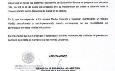 EDUCACIÓN BÁSICA MANTENDRÁ UNA SEMANA MÁS CLASES A DISTANCIA