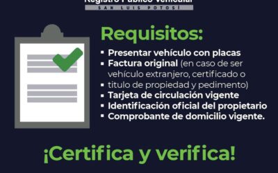 REGISTRO PÚBLICO VEHICULAR, FUNDAMENTAL PARA GARANTIZAR LA SEGURIDAD PATRIMONIAL DE POTOSINOS