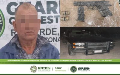 EN LA REGIÓN MEDIA, GUARDIA CIVIL ESTATAL DETIENE A INDIVIDUO CON ARMA DE FUEGO Y CARTUCHOS ÚTILES.