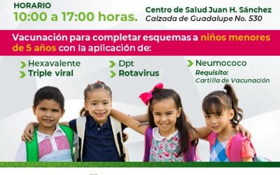 ANUNCIA SALUD CAMPAÑA DE VACUNACIÓN EN ESQUEMAS BÁSICOS, ESTE FIN DE SEMANA