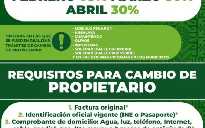 SEFIN LLAMA A APROVECHAR EN FEBRERO 75 POR CIENTO DE DESCUENTO EN CAMBIO DE PROPIETARIO DE VEHÍCULOS