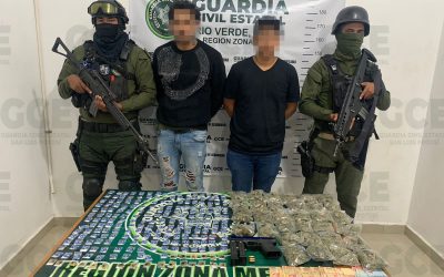 GUARDIA CIVIL ESTATAL DETIENE A OBJETIVOS CRIMINALES EN EL MUNICIPIO DE CERRITOS.