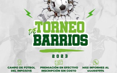 REALIZARÁ INPOJUVE TORNEO FUTBOLÍSTICO DE BARRIOS 2023.