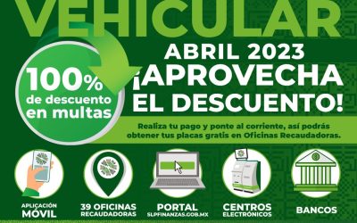 AMPLÍA SEFIN DESCUENTO DEL 100 POR CIENTO EN MULTAS DE CONTROL VEHICULAR DURANTE ABRIL