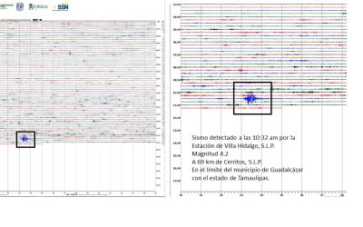 SISMÓGRAFO DE VILLA HIDALGO DETECTA MOVIMIENTO TELÚRICO