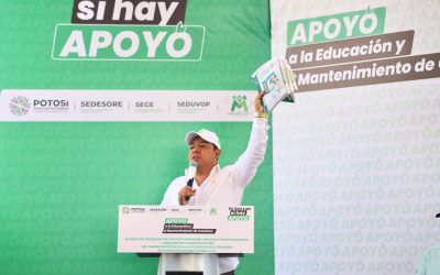 RICARDO GALLARDO LLEVA OBRAS Y APOYOS ESCOLARES A MOCTEZUMA