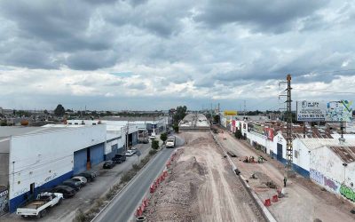 RICARDO GALLARDO SUPERVISA OBRA DE PUENTE SUPERIOR VEHICULAR EN CIRCUITO POTOSÍ