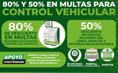 EN SEPTIEMBRE HABRÁ DESCUENTOS EN MULTAS DE CONTROL VEHICULAR