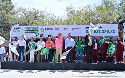 RICARDO GALLARDO BRINDA APOYO EN LA DIGNIFICACIÓN DE ESPACIOS EDUCATIVOS.