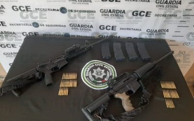 GCE ASEGURA ARMAMENTO Y VEHÍCULO DE PRESUNTO GRUPO DELICTIVO EN CHARCAS.