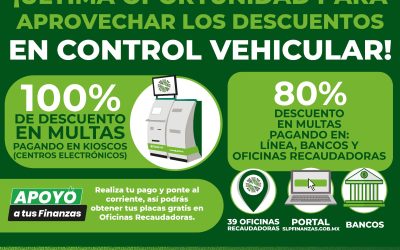 GOBIERNO EXTIENDE DESCUENTOS DE CONTROL VEHICULAR DURANTE DICIEMBRE