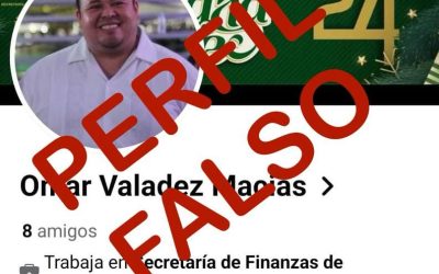 ALERTAN DE FALSO PERFIL EN REDES SOCIALES DEL SECRETARIO DE FINANZAS