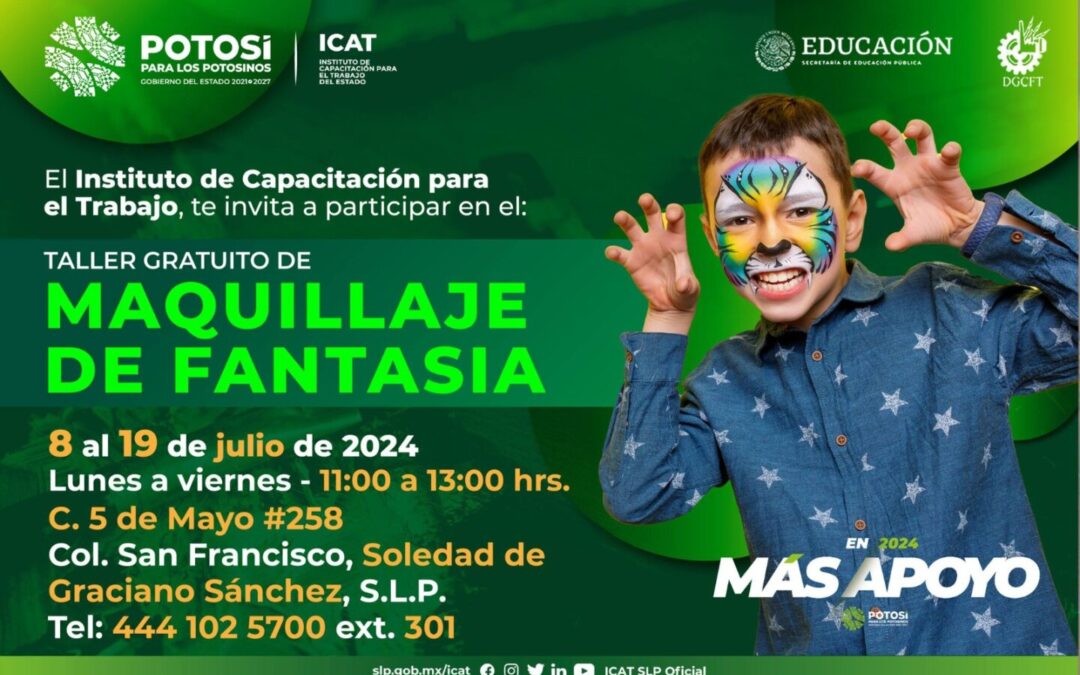 ICAT INVITA A PARTICIPAR EN TALLER DE MAQUILLAJE FANTASÍA