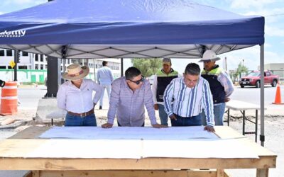 RICARDO GALLARDO SUPERVISA OBRAS DEL PUENTE EN CORONEL ROMERO