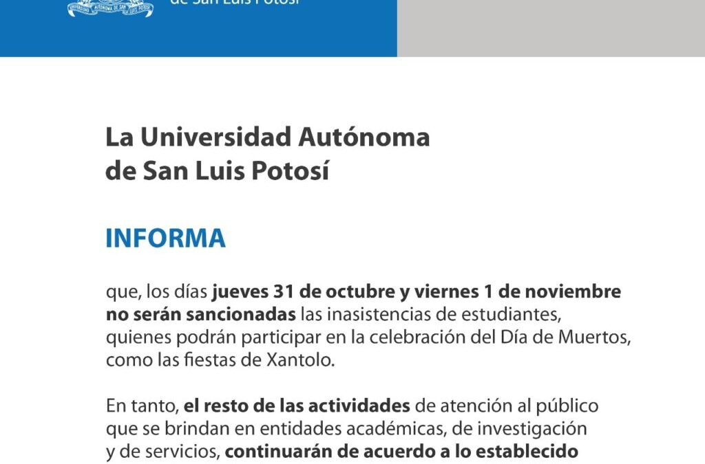 UASLP no suspenderá actividades, pero será tolerante con ausencias estudiantiles