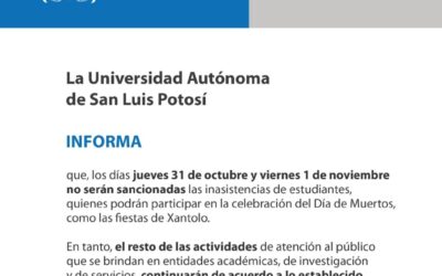 UASLP no suspenderá actividades, pero será tolerante con ausencias estudiantiles